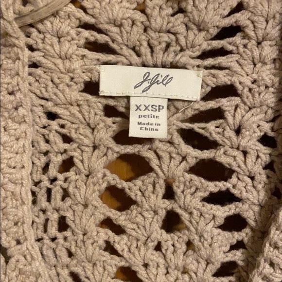 JJill Long Crocheted Cardigan with Covered Buttons - Picture 3 of 7